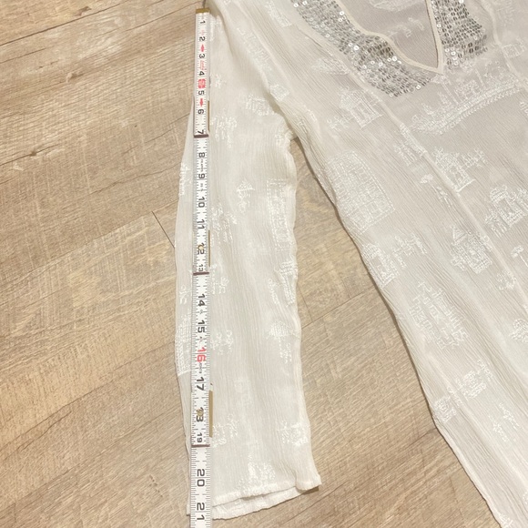 Chico’s Embroidered Silk Tunic Sz 1 (M) - Picture 10 of 11